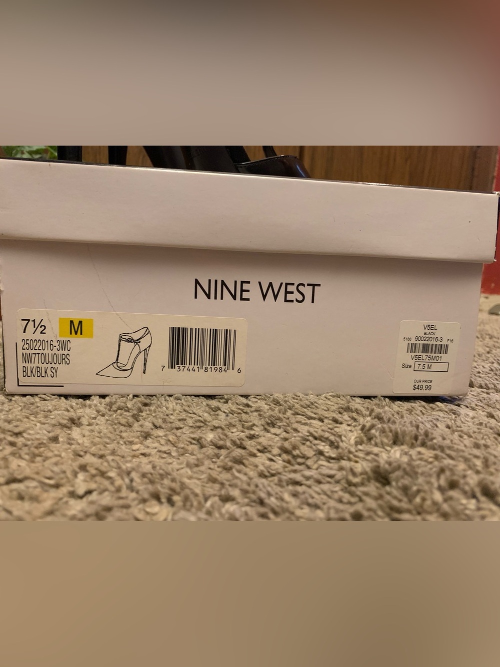 Nine West Black T-Strap Pointed Pumps - Picture 5 of 5